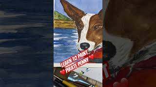 Beginner Watercolor Lesson 12: Dogs Who Think They Are Pirates! Argh! #beginner #watercolorpainting