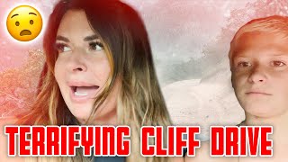 TERRIFYING DRIVE ALONG MASSIVE CLIFF | SCARIEST DRIVE OF OUR LIVES | STORM KICKS UP AND PUSHES TRUCK