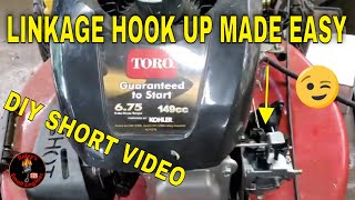 KOHLER XT ENGINE CARBURETOR LINKAGE ON A TORO PUSH MOWER MADE EASY DIY