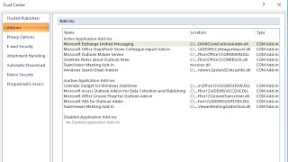 How to disabled add ins outlook mail