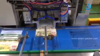 Automatic clear premade bag book inserting packing sealing machine with air suction conveyor