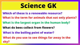 GK Questions and Answers for Kids | Science Quiz | General Knowledge Quiz