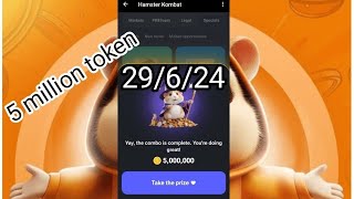 Hamster kombat daily combo card 5 million token claim now Today 29/6/24...