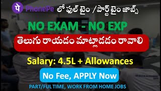 Phonepe Part Time or Full Time Jobs | Work From Home Jobs n Telugu