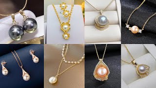 Beautiful Gold Pearl Pendant Necklace for Women and Girls//Gold Chain Pendant Design Ideas for Girls