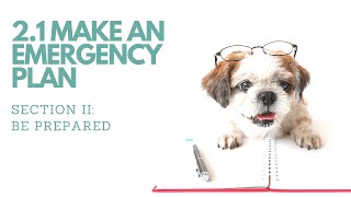 2.1 Make an Emergency Plan for Your Pet │Pet First Aid Course