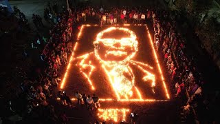 Giant portrait😱10,000+ candles|Dr. Bhimrao ambedkar | Baba saheb #trending 🔥🔥