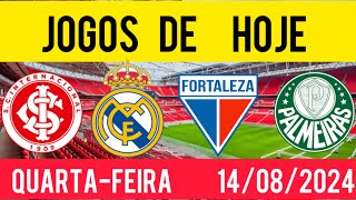 JOGOS DE HOJE | QUARTA-FEIRA 14/08/2024 | CAMPEONATO BRASILEIRO | COPA LIBERTADORES 2024 |