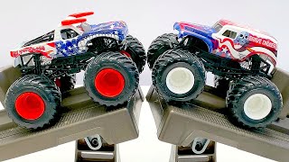 MONSTER JAM | GRAVE DIGGER vs EL TORO LOCO | EPIC MONSTER TRUCK BATTLE | HOT WHEELS MONSTER TRUCKS