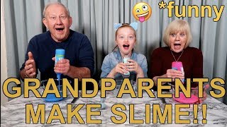 Teaching Nanna and Grandad How To Make Slime *Funny | GrandParents Making Slime | Ruby Rose UK