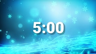 5 Minute Winter Snow Countdown Timer (upbeat quirky music with musical bell alarm at the end)