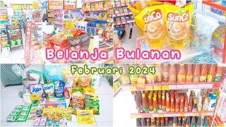 BELANJA BULANAN FEBRUARI 2024. GROCERY SHOPPING. BONGKAR DAN SUSUN BELANJAAN