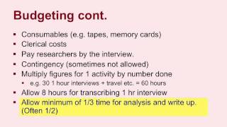 Budgeting for grant proposals