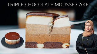 TRIPLE CHOCOLATE MOUSSE CAKE | Macho Recipes