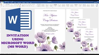 PURPLE FLOWER | How to make WEDDING INVITATION in Microsoft Word | Cassy Soriano