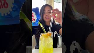 Pretending I’m in Korea doing the convenience store challenge #juice #mukbang