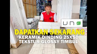 DAPATKAN SEKARANG...!!! KERAMIK DINDING UKURAN 25X50 AQUILA WHITE | UNO CERAMIC GLOSSY | TIMBUL