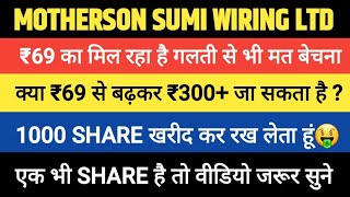 Motherson Sumi Wiring ltd Share latest News Today Target Analysis | MSUMI Stock Hold or Sell ?