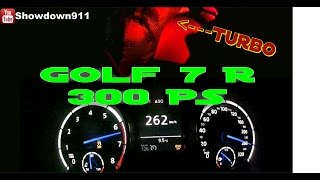 Golf 7 R 300PS Acceleration + Turbo Glowing