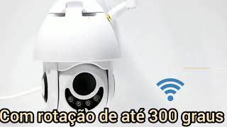 Câmera de segurança wi-fi externa com rotação horizontal de 355 graus.