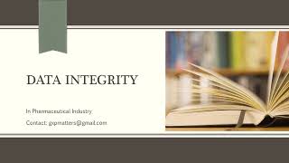 Data Integrity part 1 #dataintegrity #pharmaceutical