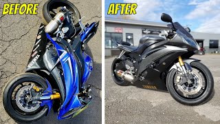 REBUILDING a WRECKED Yamaha R6 (Start-Finish Timelapse)