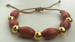 How to make Bracelet with Wooden & Gold Beads | Friendship Bracelets |DIY Bracelet with Beads.