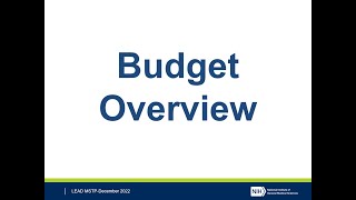 LEAD MSTP December 2022 Budget Overview - Part 2