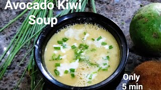 Creamy Avocado Kiwi Soup | warm avocado soup | fruit soup