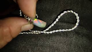 large rainbow opal and ruby , necklace.