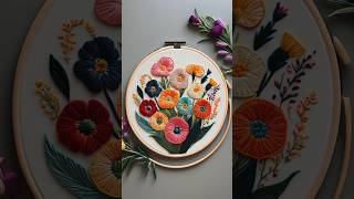 hand Embroidered Floral Hoop Art | #embroiderybyafeei #art #handembroidey #afeei #embroidery