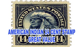 AMERICAN INDIAN 14 CENT STAMP GREAT VALUE