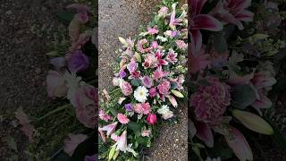 A double-ended funeral spray, a symphony of pastel hues. #funeralflowers