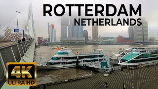 Rotterdam, Netherlands Foggy Walking Tour ( 4K Ultra HD 30 fps) - With Captions