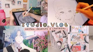 🌱🏠 studio vlog #10 // assistindo animes, cantorias aleatórias e tentando ser produtiva! 🌼🍙