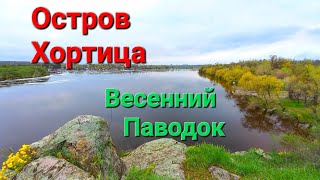 Остров Хортица. Наумова балка. Пляж ЗАлК. Чёрная скала. Весенний паводок.