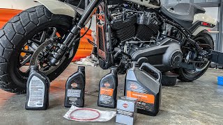 HOW TO CHANGE OIL TRANSMISSION FLUID AND PRIMARY CHAIN FLUID HARLEY 114 FAT BOB