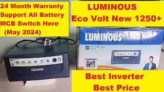 LUMINOUS Eco Volt New 1250+ Inverter Unboxing ! Hindi Me Full Details ! Best Price In 2024 .