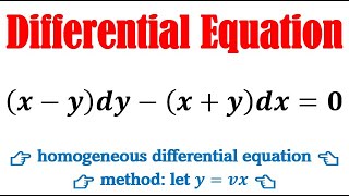 Solve the differential equation (x-y)dy-(x+y)dx=0