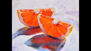 Slices of Orange with pastel chalk