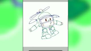 drawing helly💚!/YIPPE!!/robocar poli/hally💚🚁/last