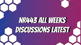 NR443 All Weeks Discussions Latest 2020 October