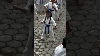 Cute little girl showing her karate moves ❤️