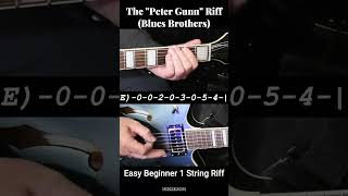 The "Peter Gunn" Riff  - Blues Brothers - Easy Beginner - 1 String - Guitar Cover/Lesson (6) #shorts