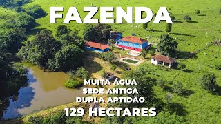 FAZENDA 129 HA, SEDE ANTIGA, BOA AGUADA E TERRENO TODO FORMADO