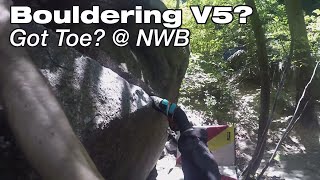 Climbing a V5 Boulder at NWB