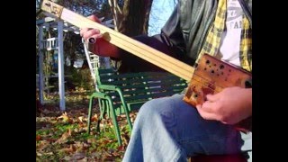 2 string fretless Cigar Box GUITAR