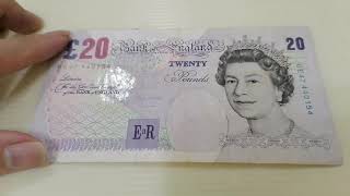 1999 England £20 pounds banknote Series E Variance