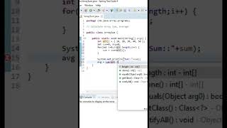 🤔😎Calculate Sum and average of array in Java #shorts #youtubeshorts #javatcoding