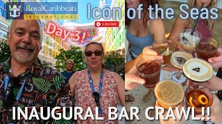 Royal Caribbean Icon of the Seas Day-3 | BAR CRAWL! | Chops Grill! | Playmakers! | Inaugural Sailing